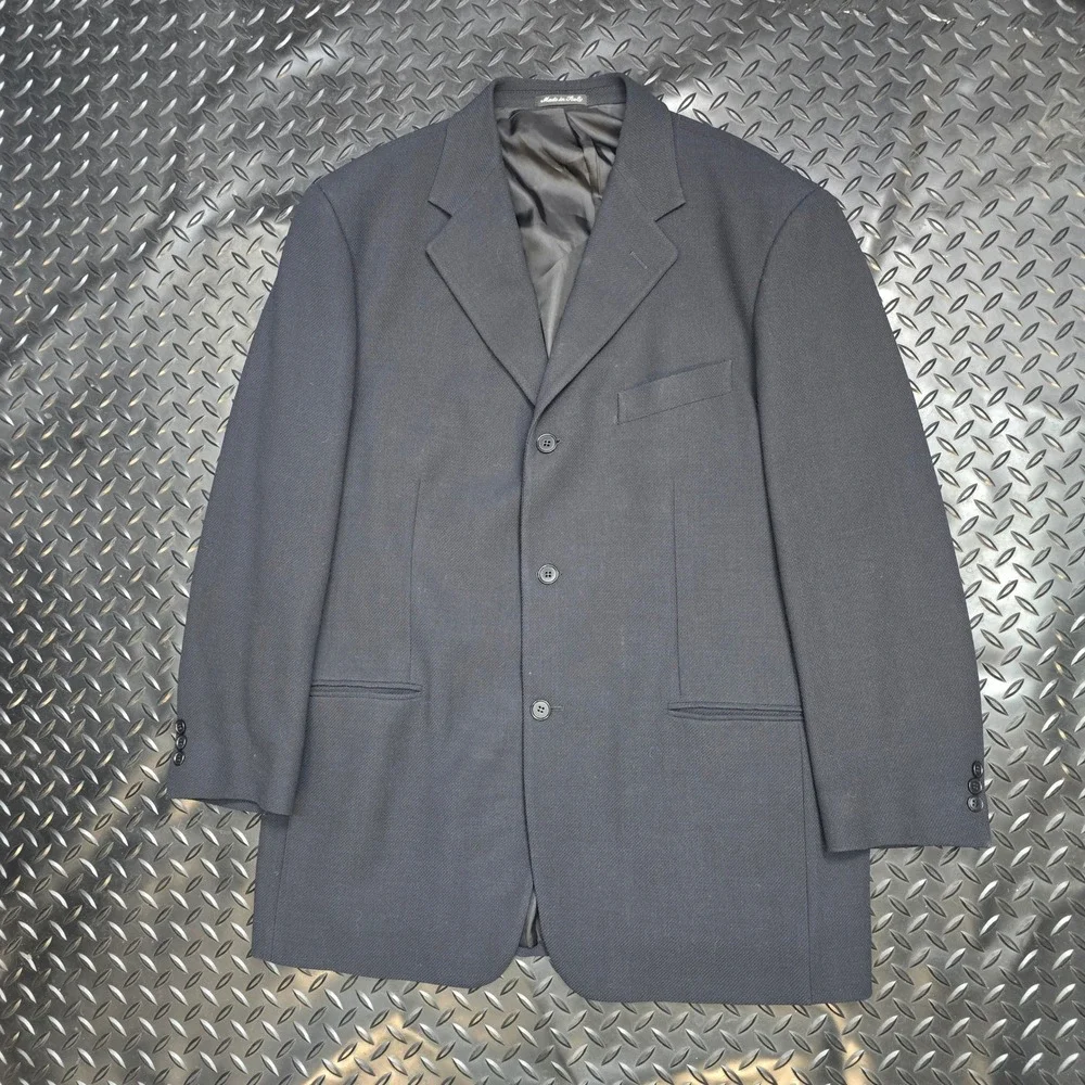 Pal Zileri Pull Mens 44R Blazer IT 54 Wool Blend 3 Button Sport Coat Black Italy